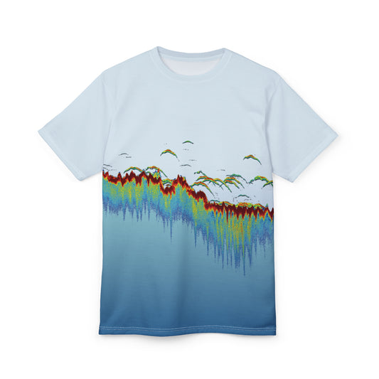 Angry Walleye - Sonar Scan Light Blue Premium T-shirt