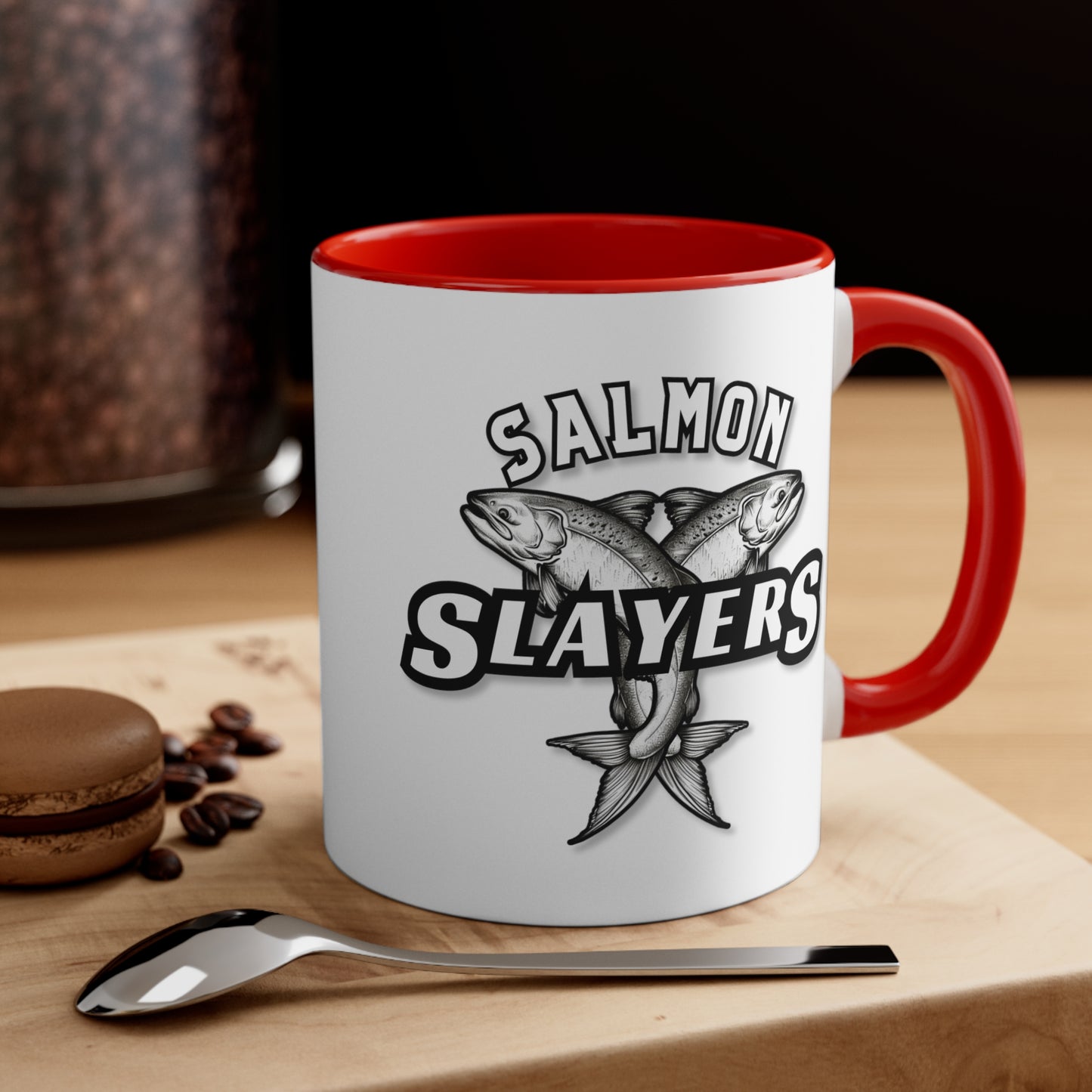 Salmon Slayers - Twin Salmon - Accent Coffee Mug, 11oz