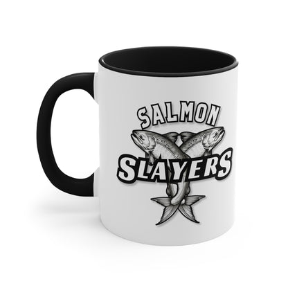 Salmon Slayers - Twin Salmon - Accent Coffee Mug, 11oz