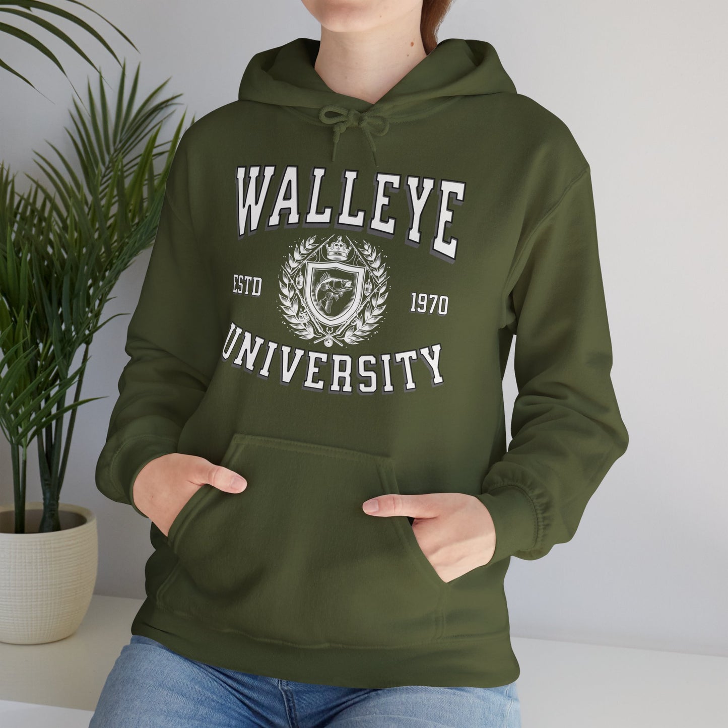 Walleye University - Cotton/Poly Blend Hoodie - 7 Colors