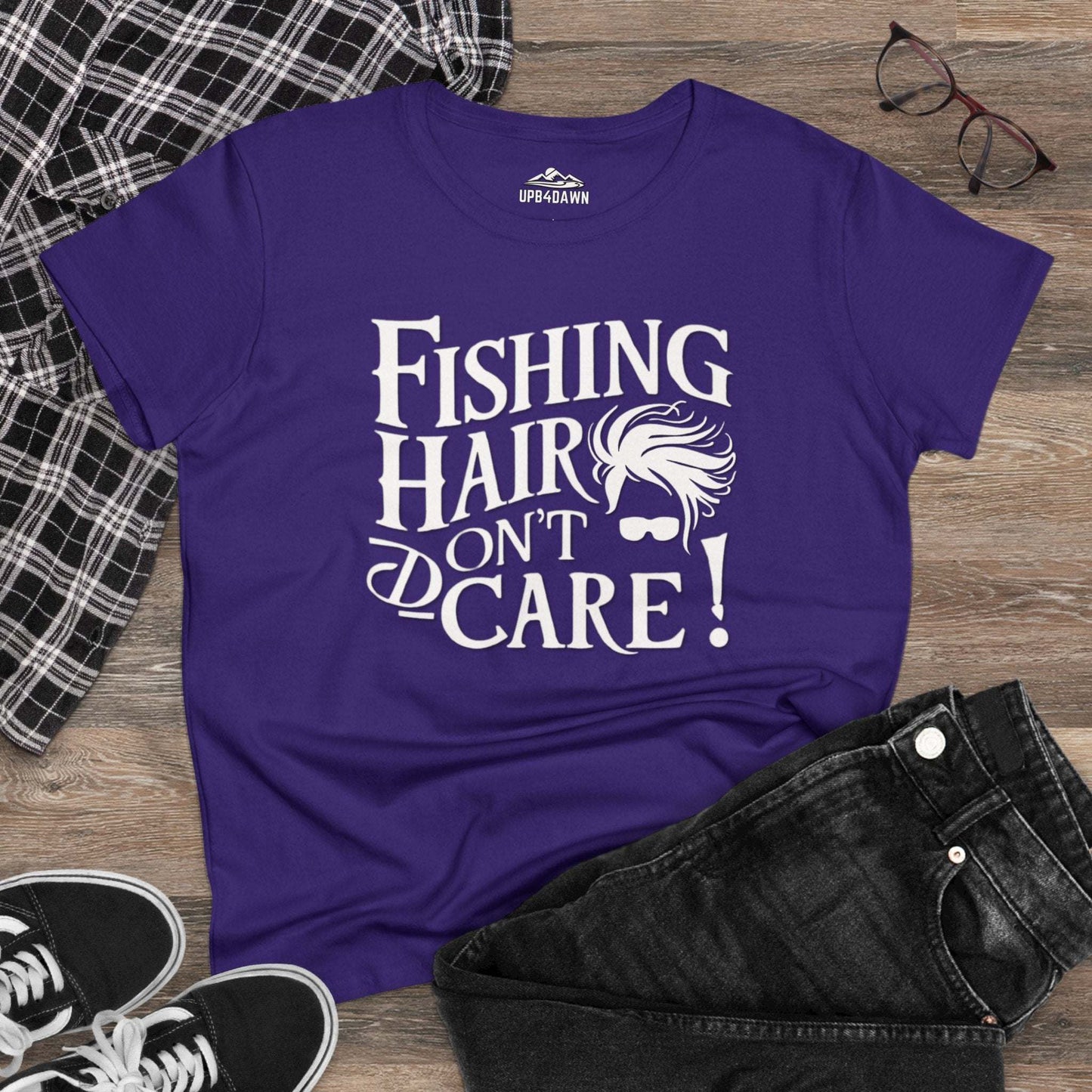 Fishing Hair, Don't Care T-shirt - Women's Cut