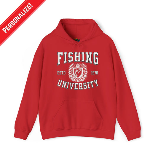 Fishing University - Cotton/Poly Blend Hoodie - 7 Colors