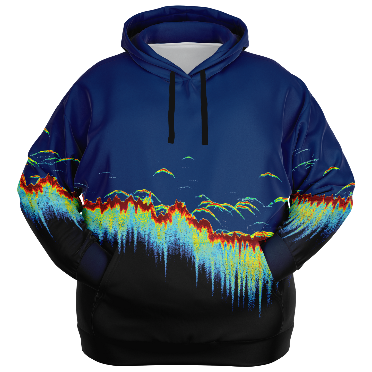 Sonar Scan Plus-size Hoodie - Angry Walleye