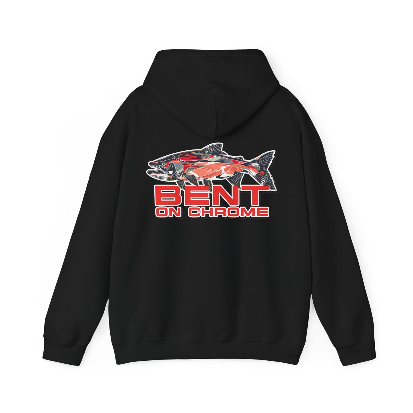 Bent On Chrome - Red Salmon Logo - Cotton/Poly Blend Hoodie