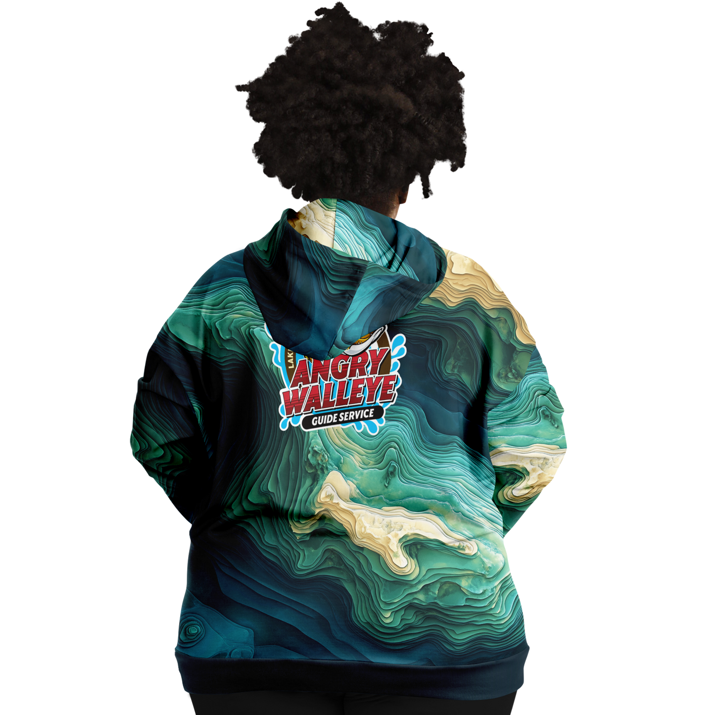 Contours 3D - Plus-size Hoodie - Angry Walleye