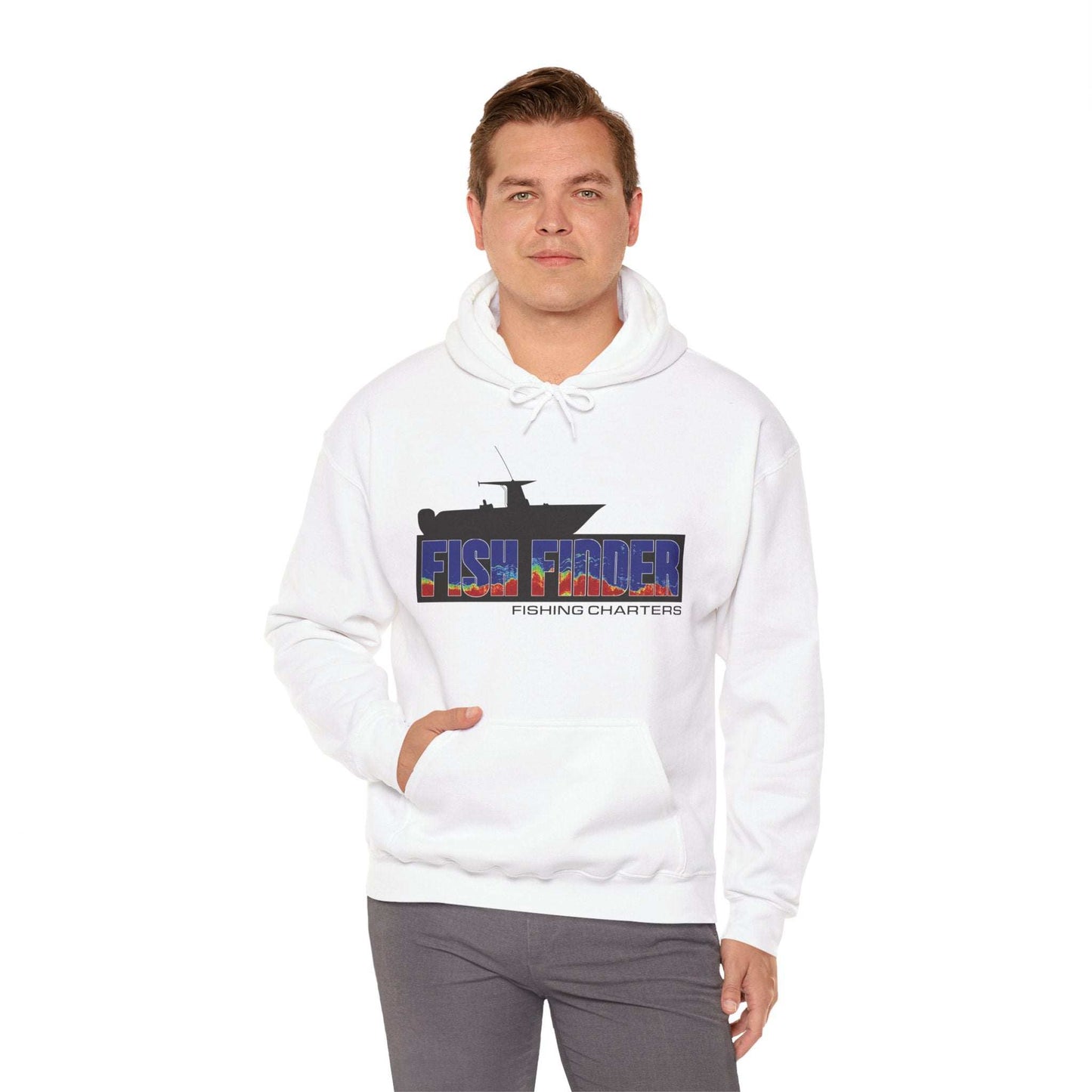 Fish Finder Fishing Charters Boat Logo Classic Hoodie - USA