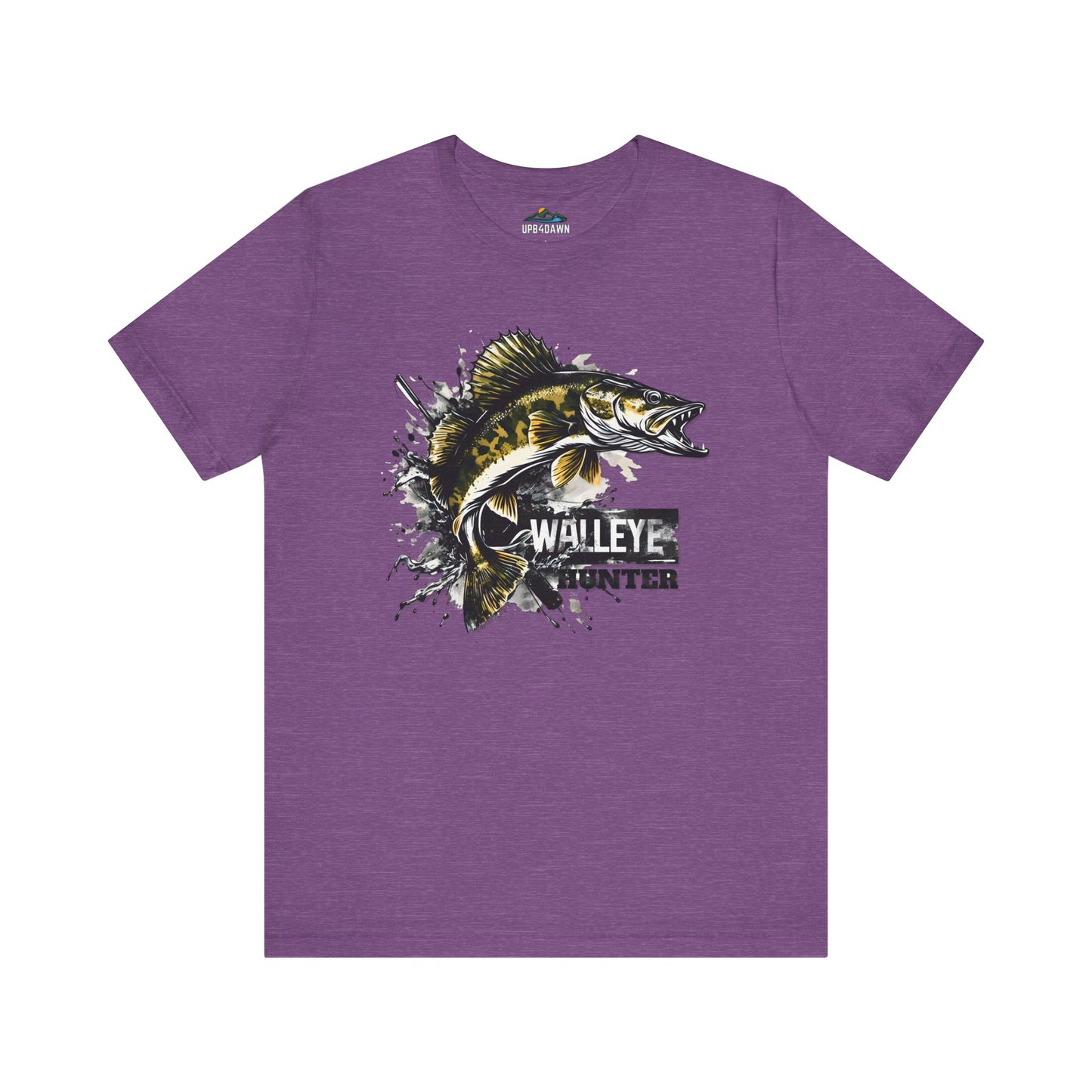 A Walleye Hunter - T-Shirt featuring a graphic design of a walleye fish with the text "walleye hunter" below it. The t-shirt has a crew neckline and short sleeves.
