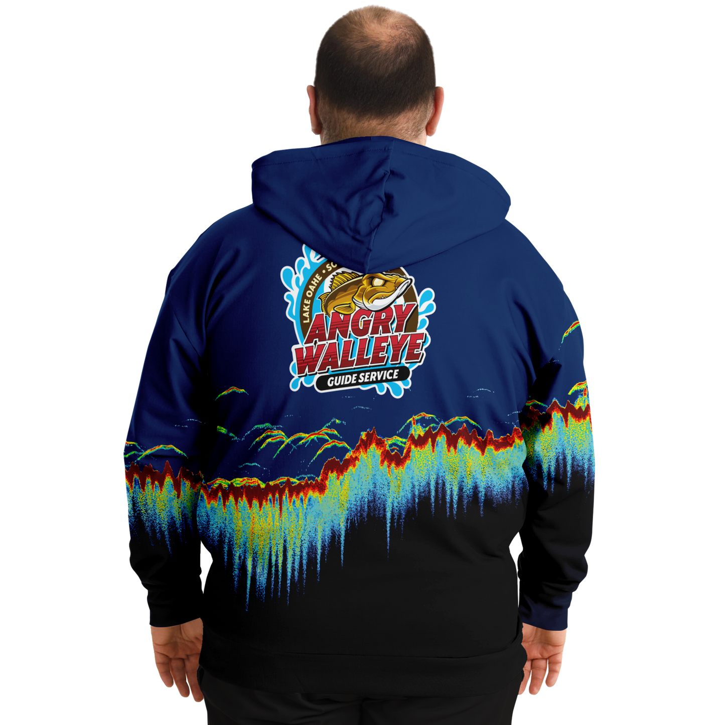 Sonar Scan Plus-size Hoodie - Angry Walleye