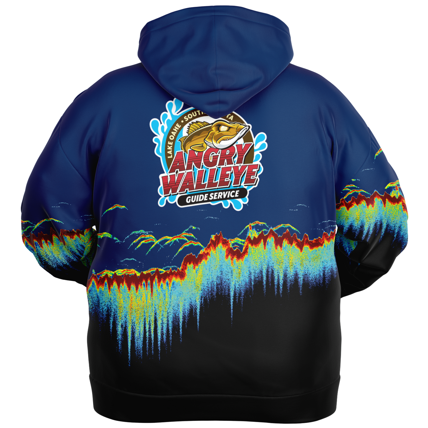 Sonar Scan Plus-size Hoodie - Angry Walleye