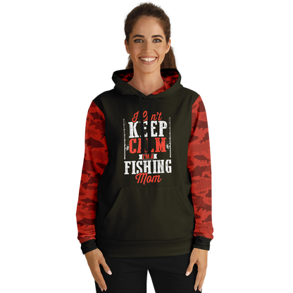 I Can't Calm Down, I'm a Fishing Mom - Fleece Lined Hoodie - 6 Colors