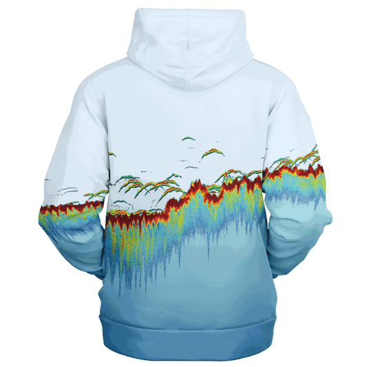 Sonar Scan Lt Blue Zip-Up Premium Hoodie