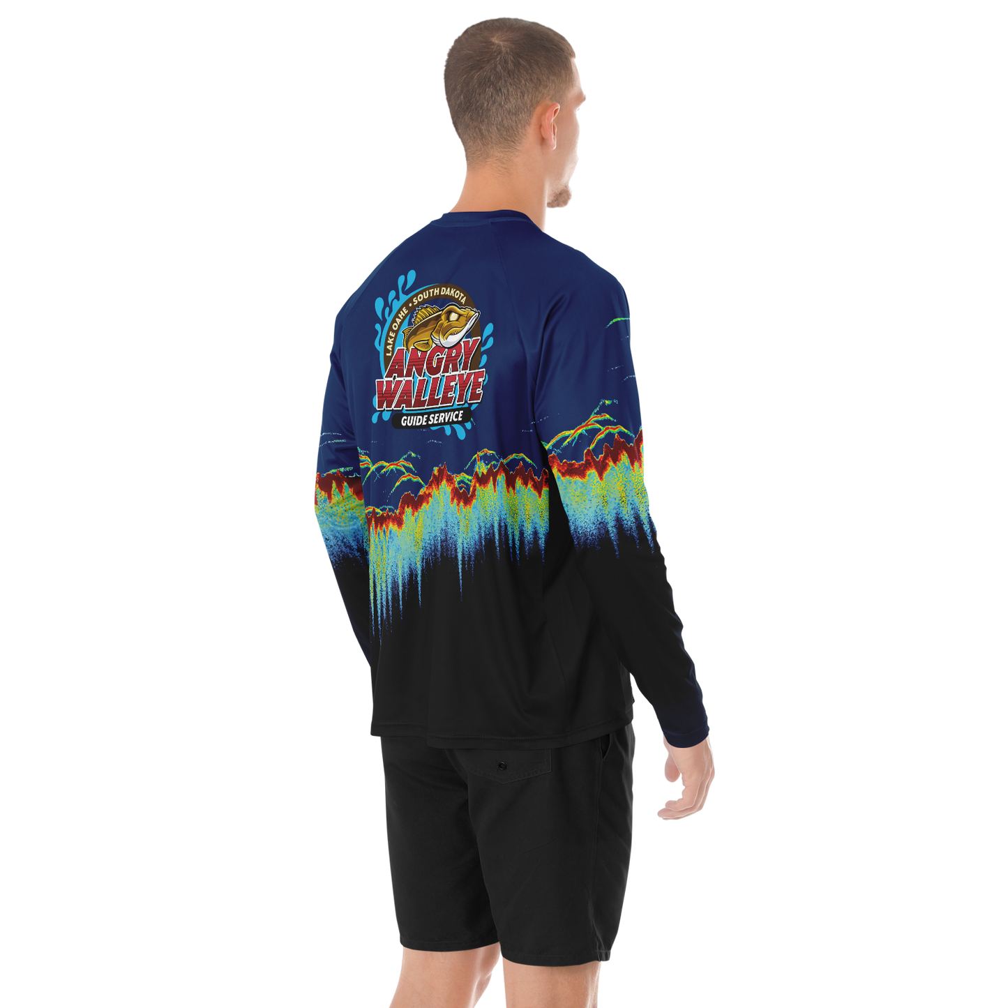 Angry Walleye - Men's Sonar Scan Sun Protection Shirt