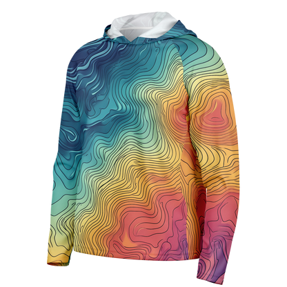 Angry Walleye - Contours 3D Men's Long Sleeve Hooded Sun Protection Performance Shirt