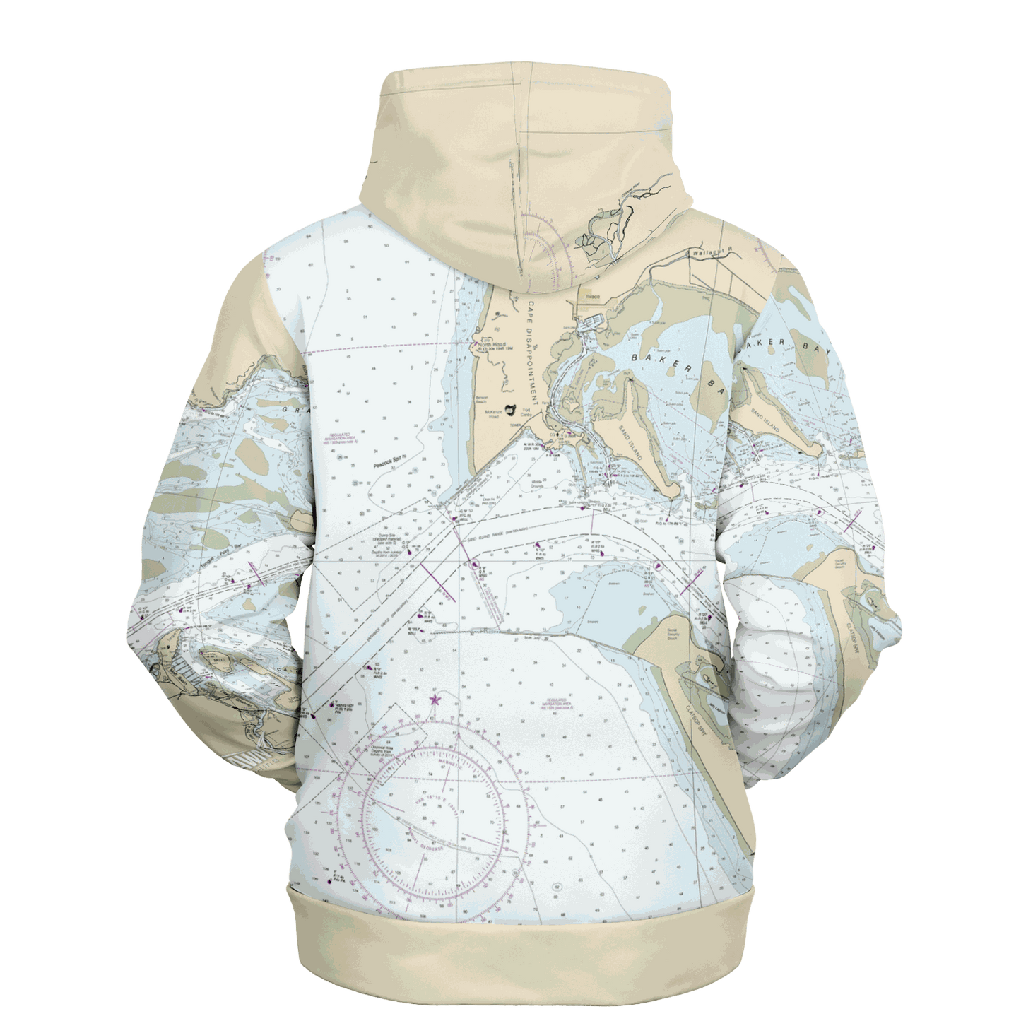 Waterline Map Hoodie - Columbia River B10 to Harrington Point