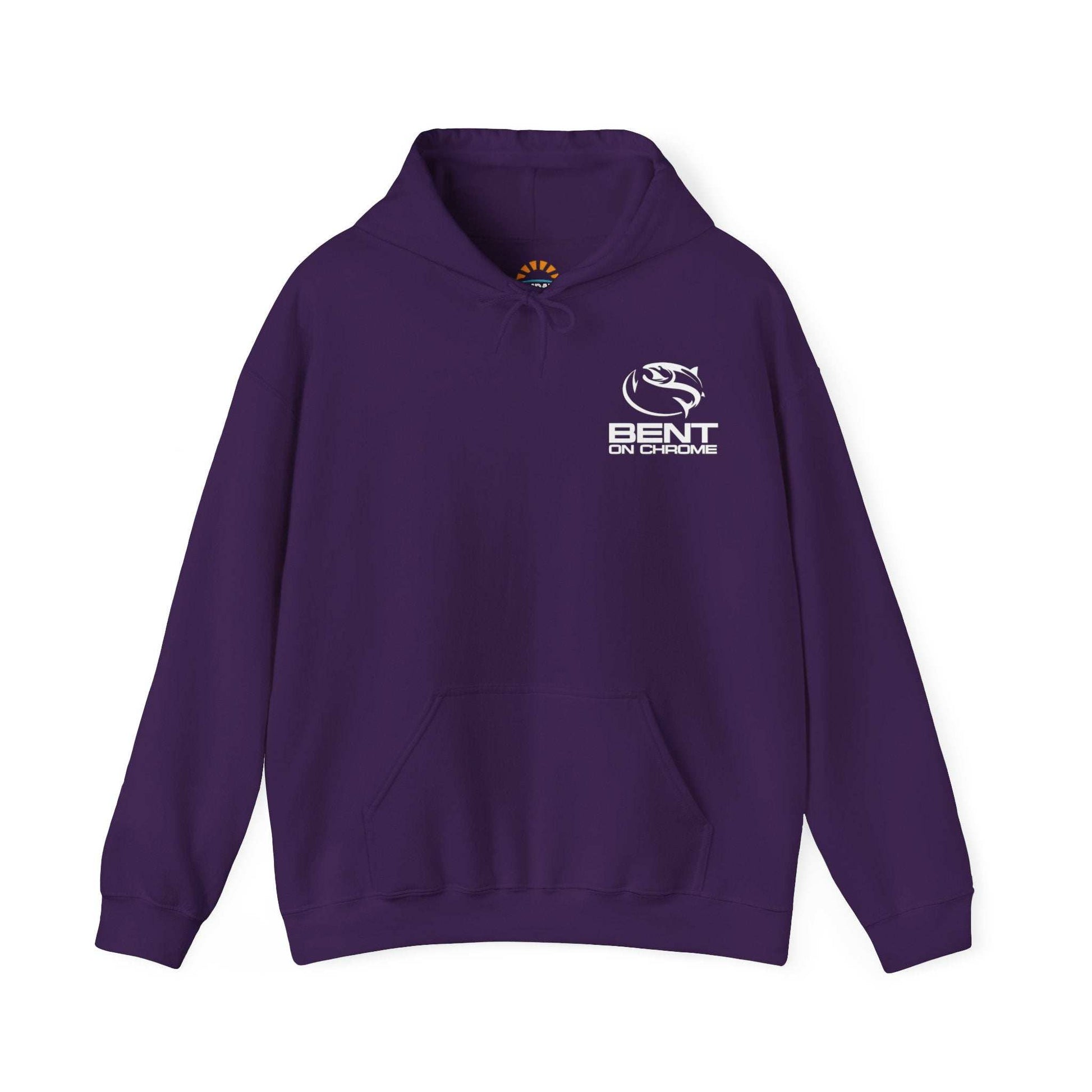 Bent On Chrome Pull Over Hoodie with Original Logo, cotton/poly blend, perfect for anglers.