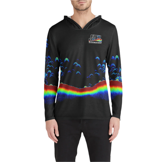 Fish Finder Fishing Charters Premium Hooded Sun Shirt - USA