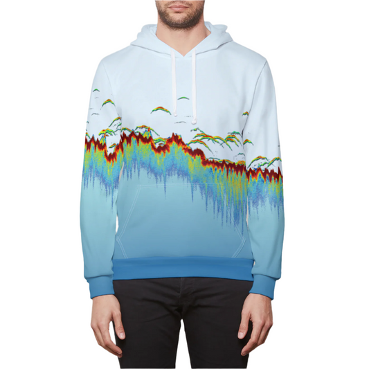 Sonar Scan Premium Pullover Hoodie - Light Blue - USA