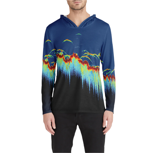 Sonar Scan Hooded Premium Sun Shirt - USA
