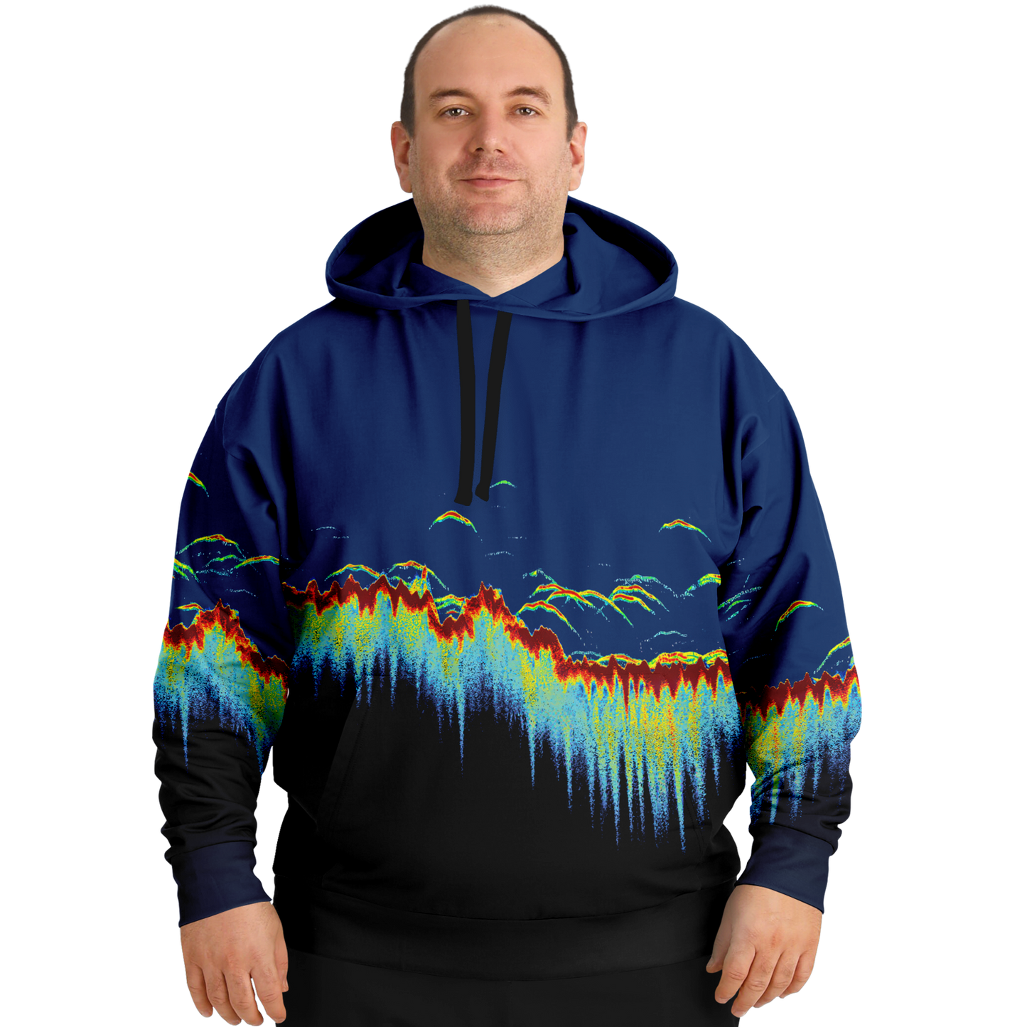 Angry Walleye - Sonar Scan Plus-size Hoodie