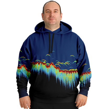 Angry Walleye - Sonar Scan Plus-size Hoodie