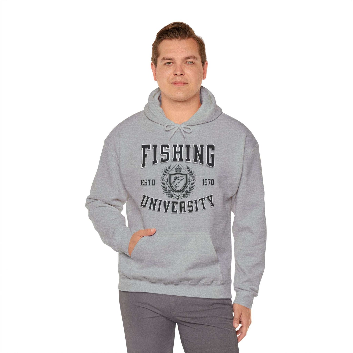Fishing University Hoodie - Cotton/Poly Blend