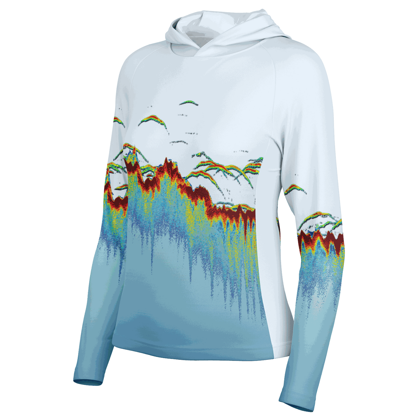 Women's Sonar Scan Lt Blue Hooded Sun Protection Shirt