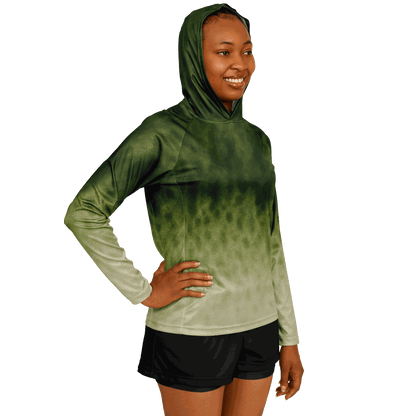 Women's Largemouth Bass Hooded Sun Protection Shirt