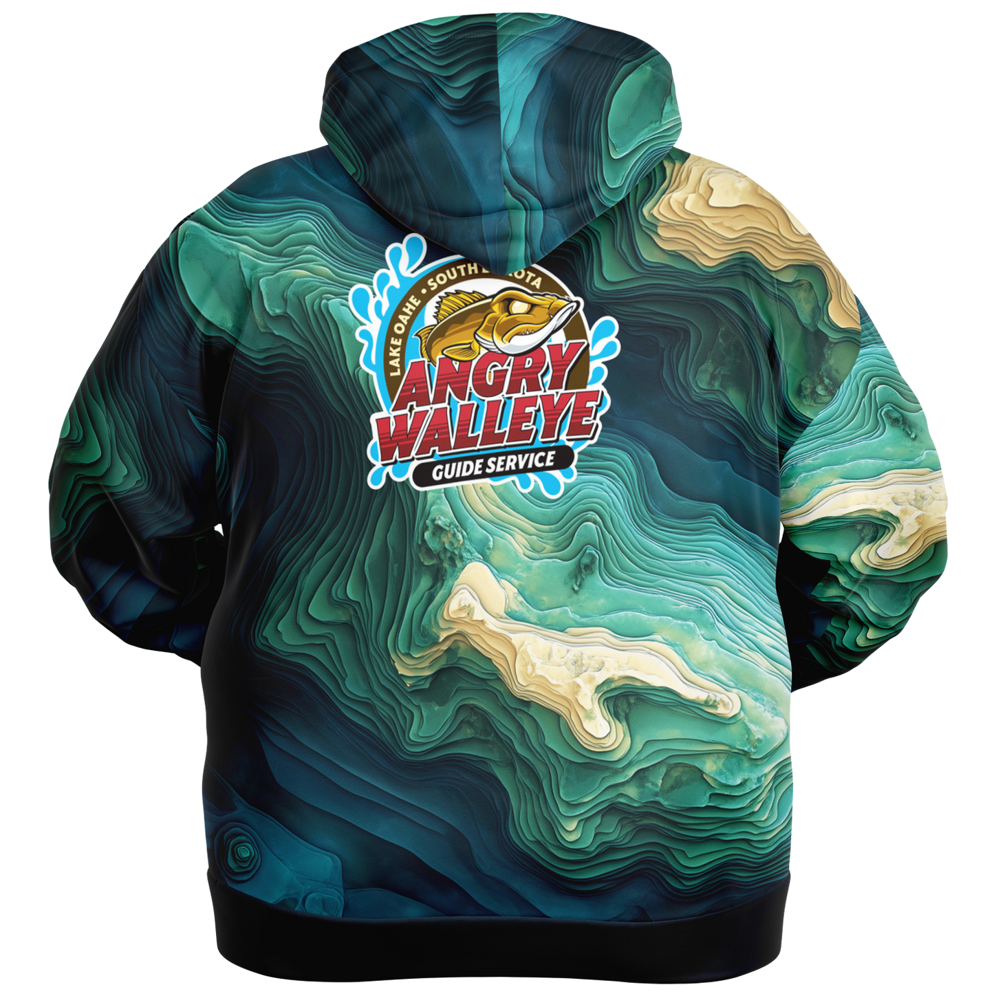 Angry Walleye - Contours 3D - Plus-size Hoodie