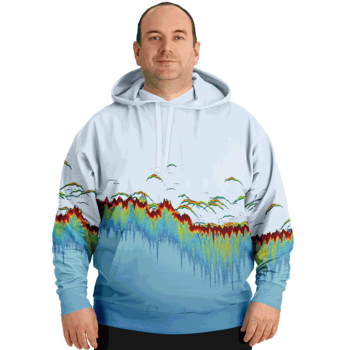 Sonar Scan Light Blue Premium Hoodie - Plus-size