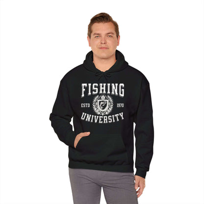 Fishing University Hoodie - Cotton/Poly Blend