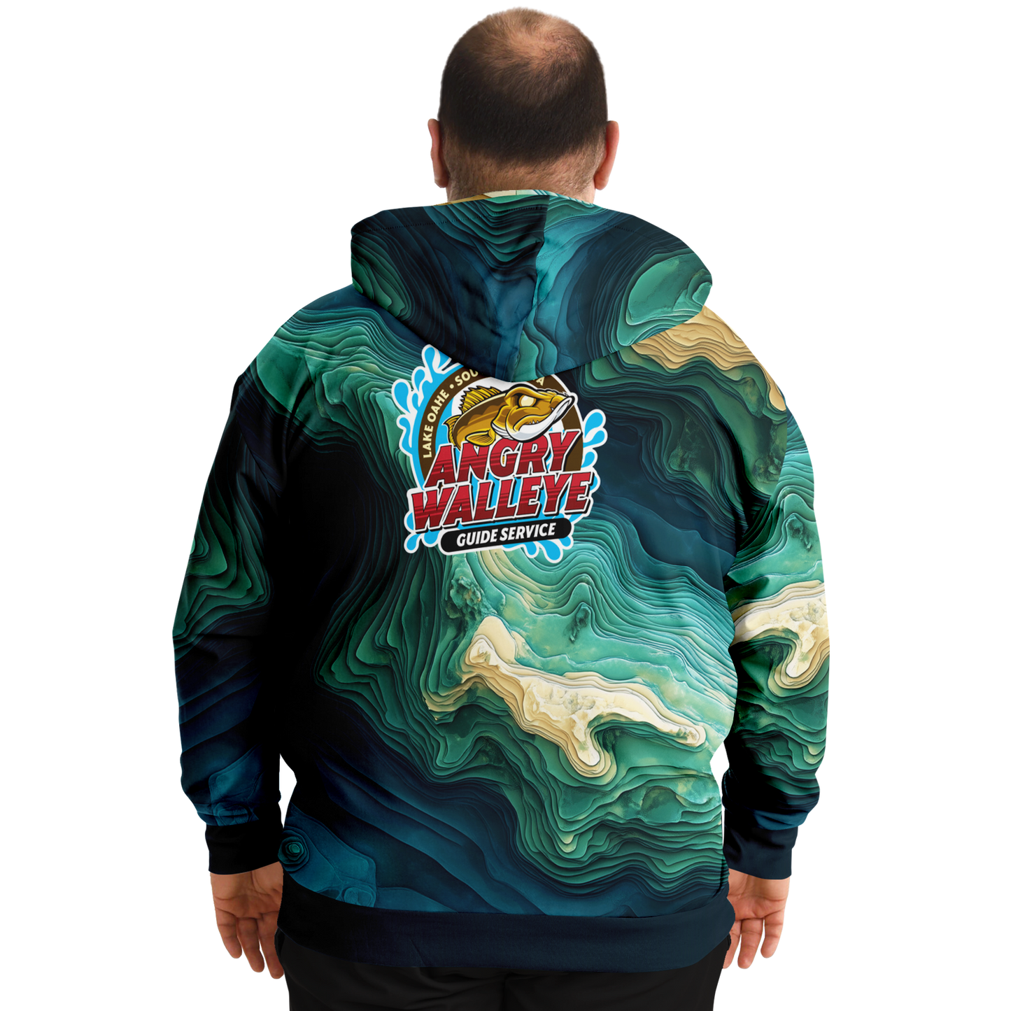 Angry Walleye - Contours 3D - Plus-size Hoodie