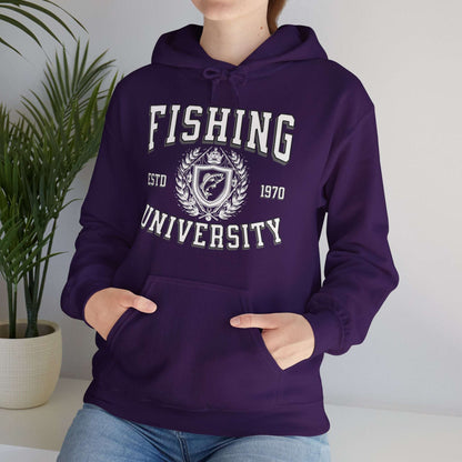 Fishing University Hoodie - Cotton/Poly Blend