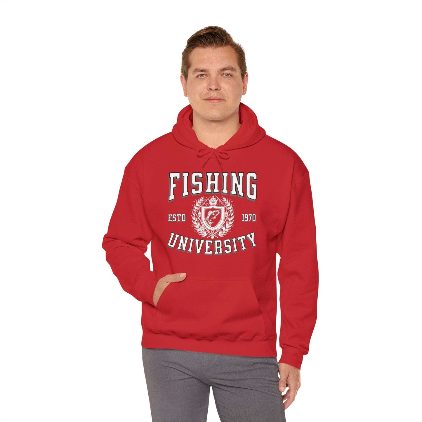 Fishing University Hoodie - Cotton/Poly Blend