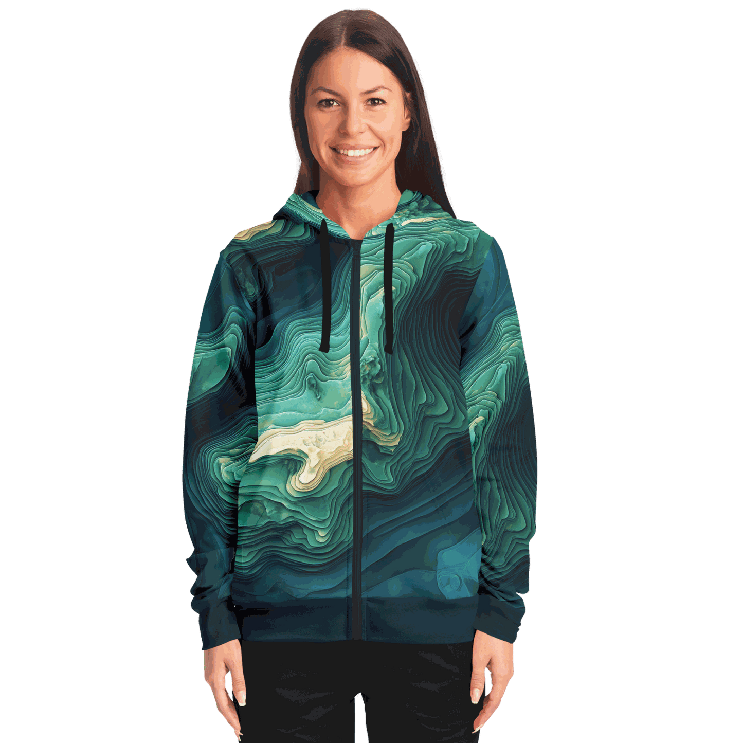 Contours 3D Zip-Up Premium Hoodie