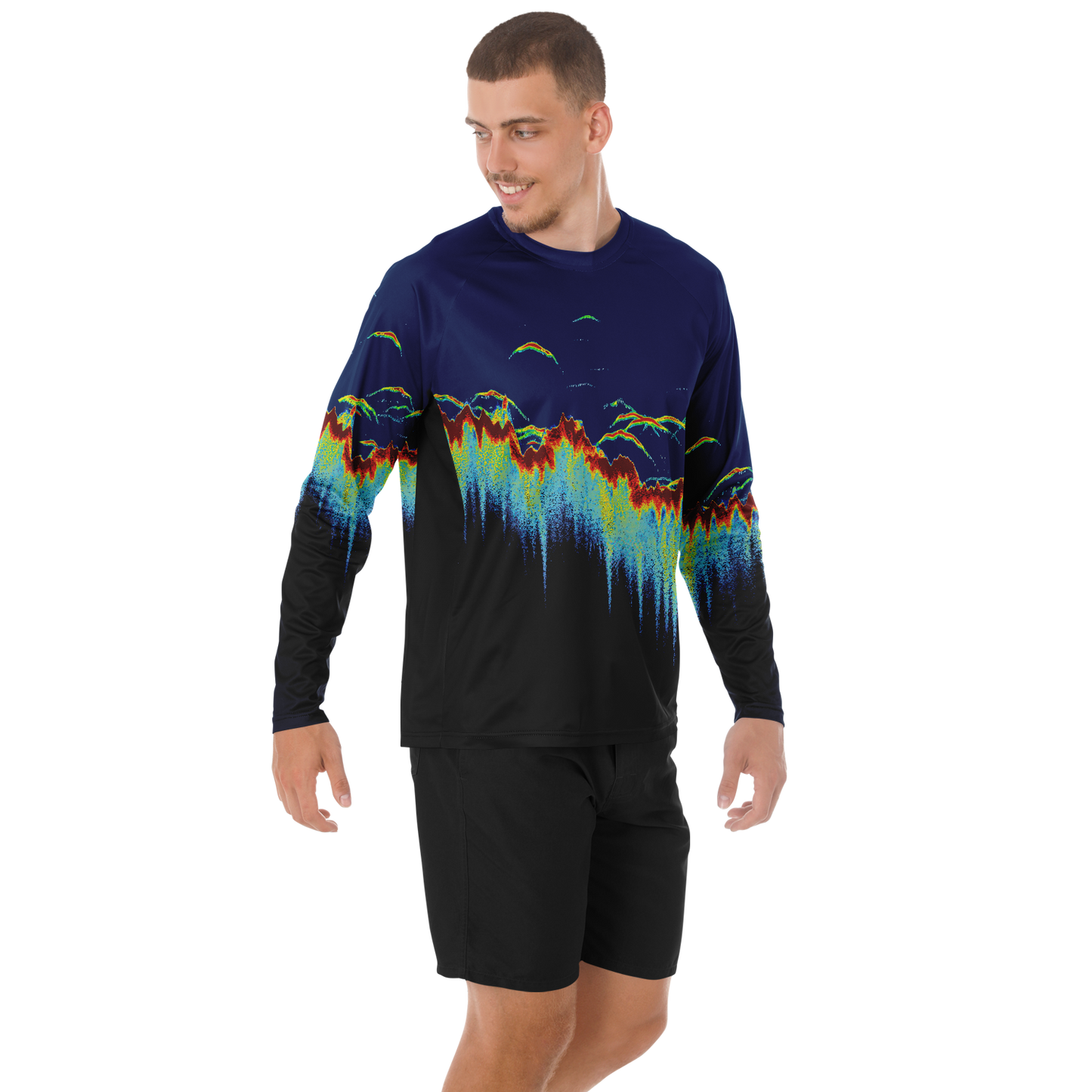 Men's Sonar Scan Sun Protection Shirt  - Angry Walleye