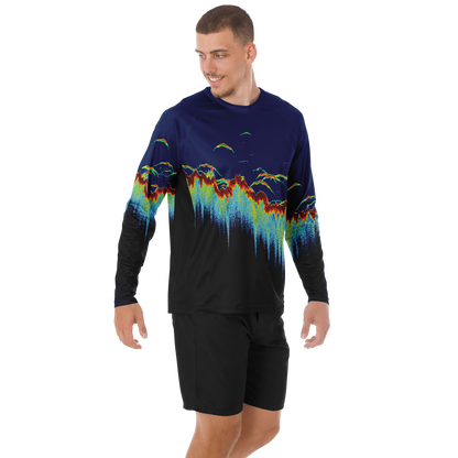 Men's Sonar Scan Sun Protection Shirt  - Angry Walleye