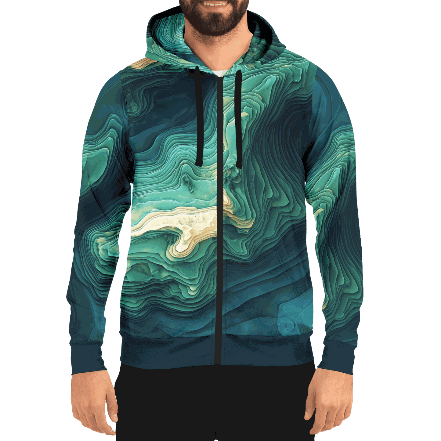 Contours 3D Zip-Up Premium Hoodie