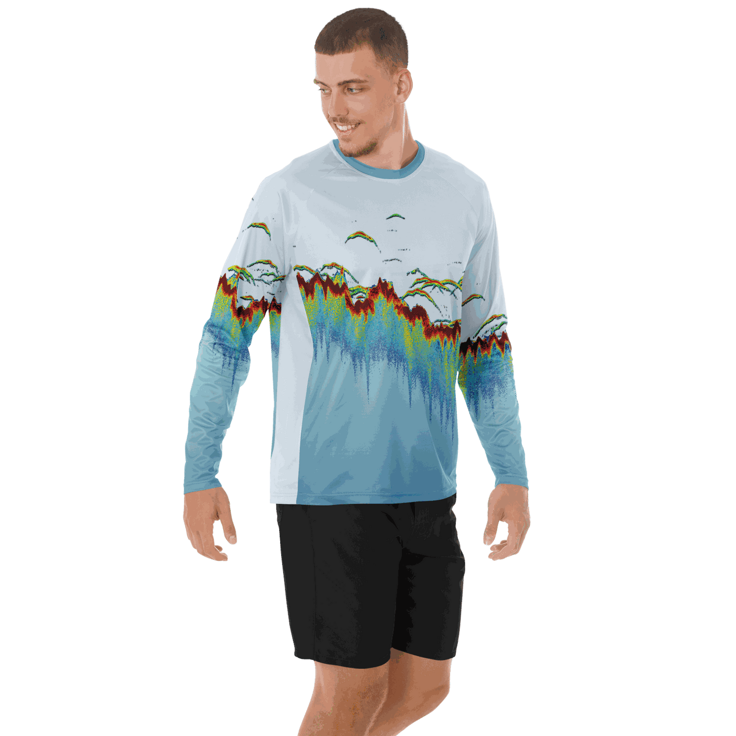 Men's Sonar Scan Lt Blue Sun Protection Shirt