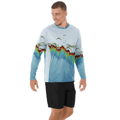 Men's Sonar Scan Lt Blue Sun Protection Shirt