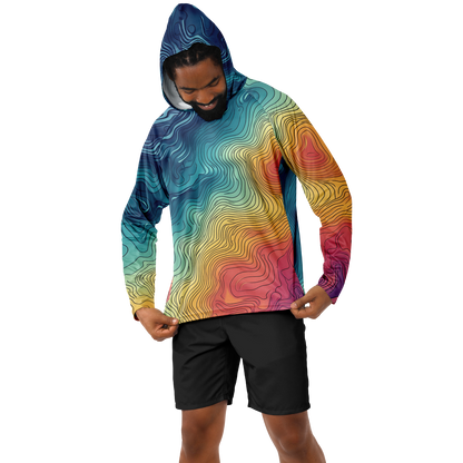 Angry Walleye - Contours 3D Men's Long Sleeve Hooded Sun Protection Performance Shirt