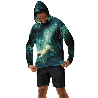 Angry Walleye - Depth Explorer Men's Long Sleeve Hooded Sun Protection Performance Shirt