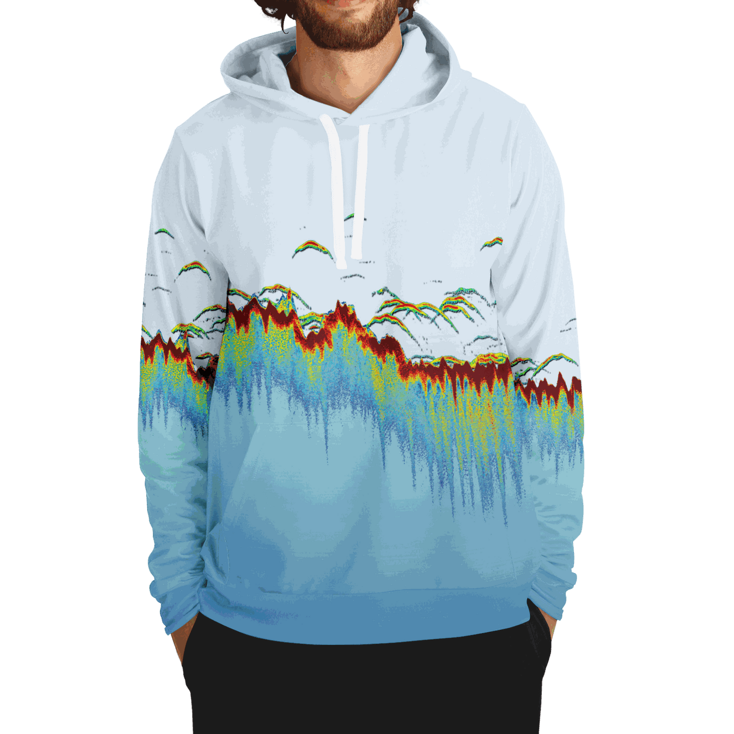 Sonar Scan Light Blue Premium Hoodie