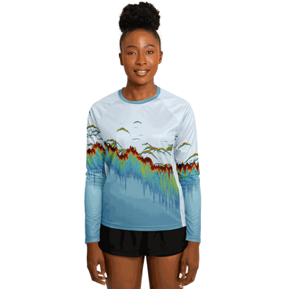 Women's Sonar Scan Lt Blue Sun Protection Shirt
