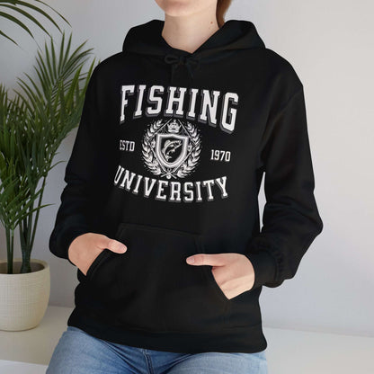 Fishing University Hoodie - Cotton/Poly Blend