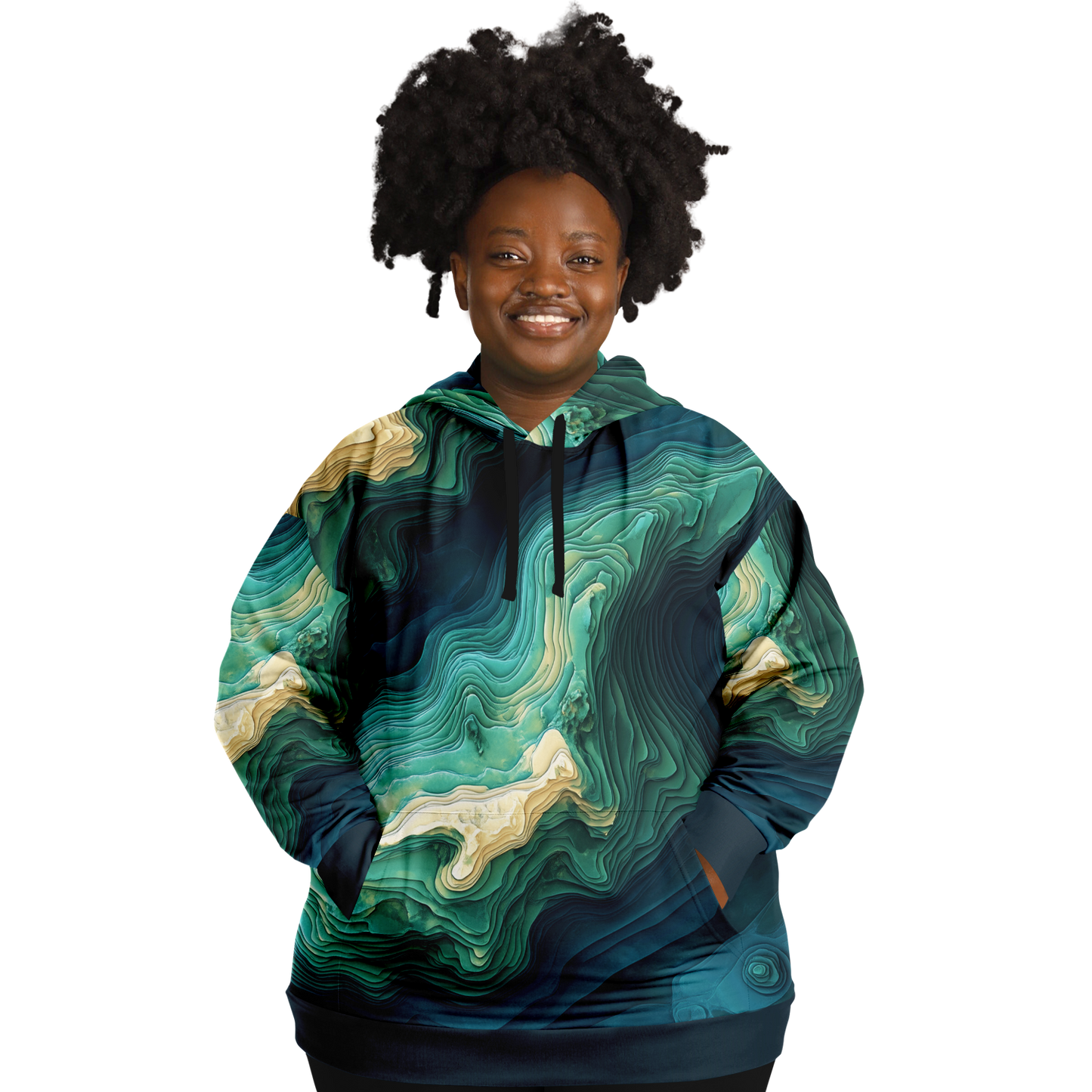 Angry Walleye - Contours 3D - Plus-size Hoodie