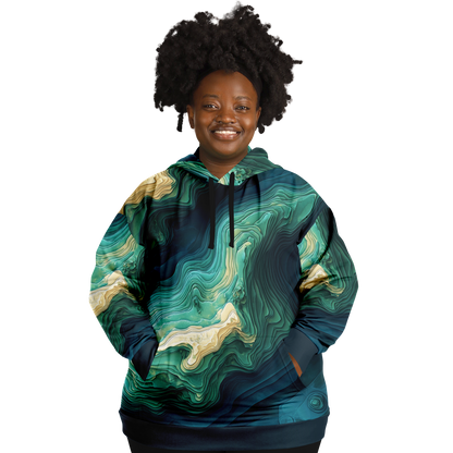Angry Walleye - Contours 3D - Plus-size Hoodie
