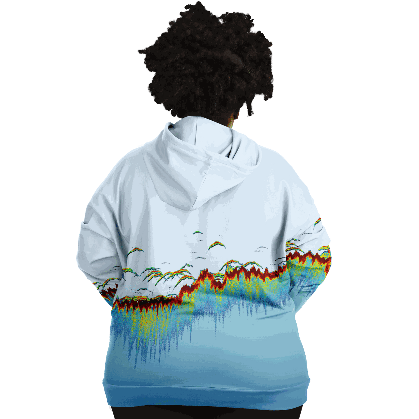 Sonar Scan Light Blue Premium Hoodie - Plus-size