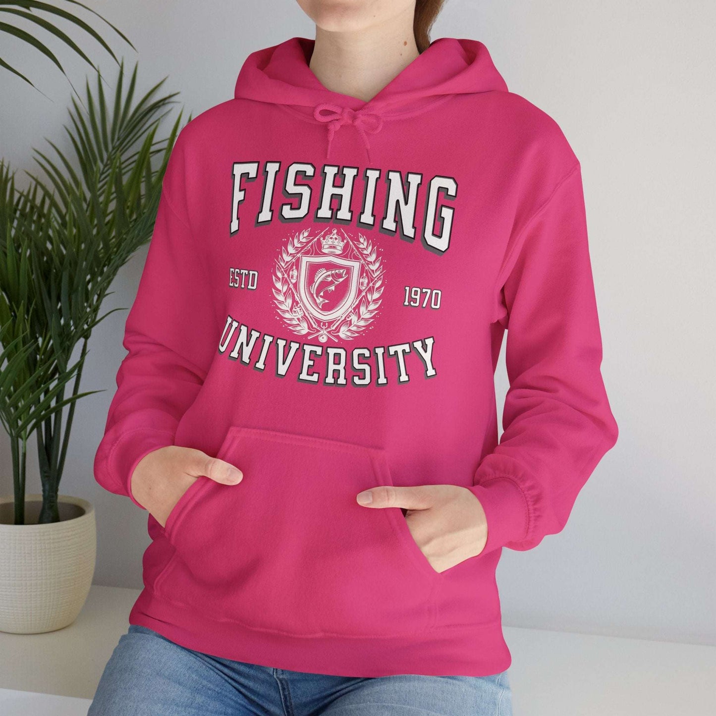 Fishing University Hoodie - Cotton/Poly Blend