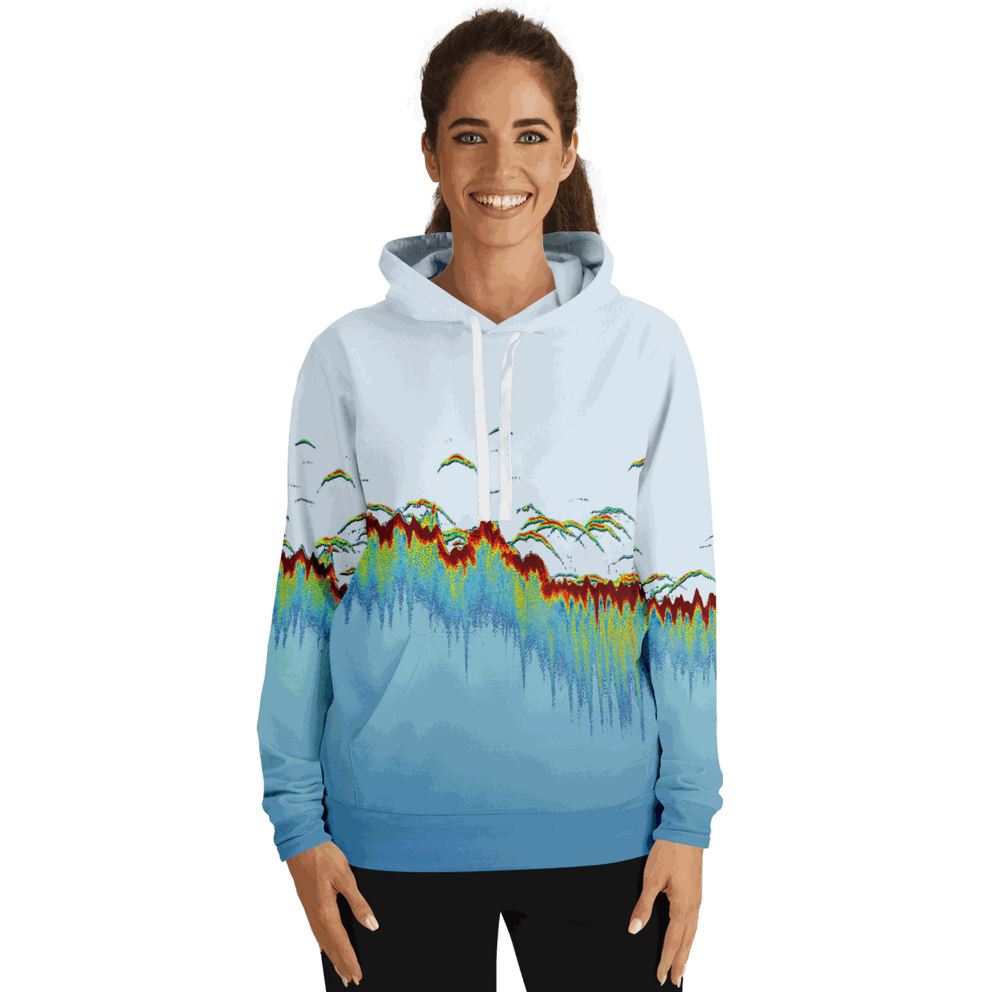 Sonar Scan Light Blue Premium Hoodie