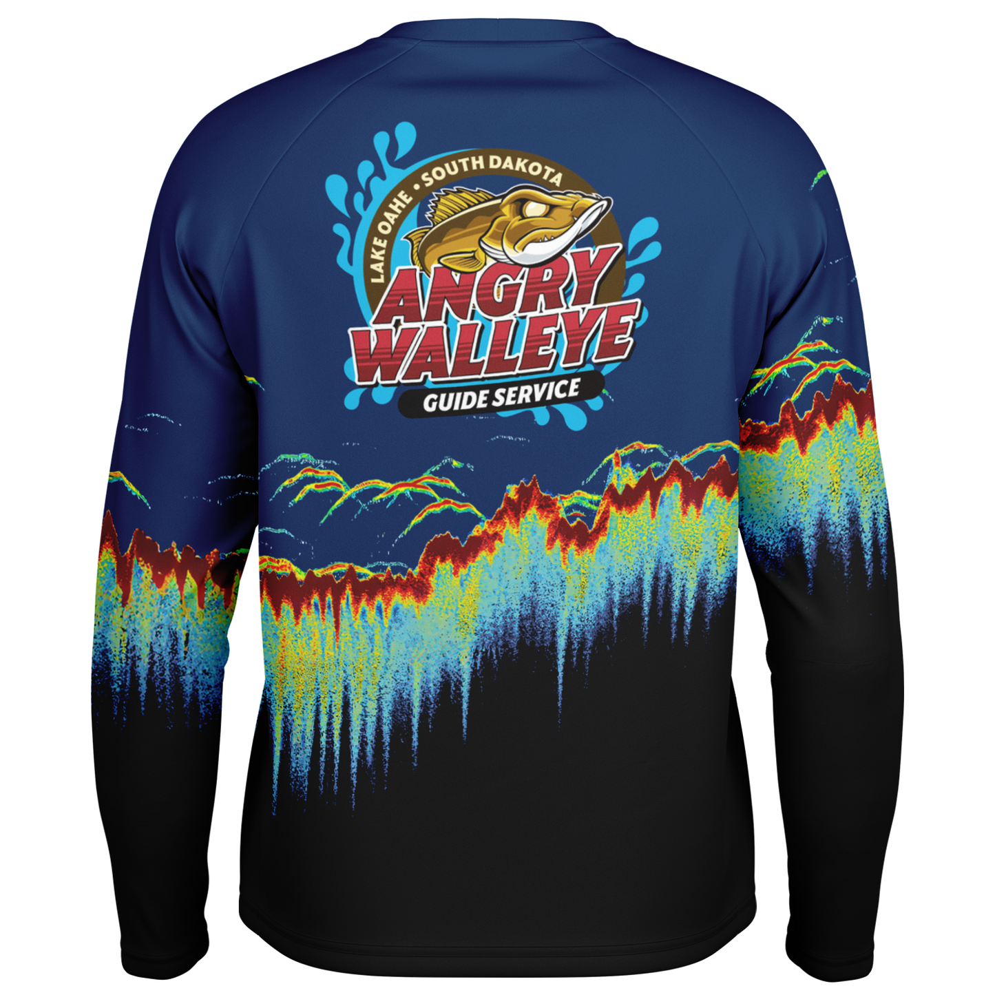 Men's Sonar Scan Sun Protection Shirt  - Angry Walleye